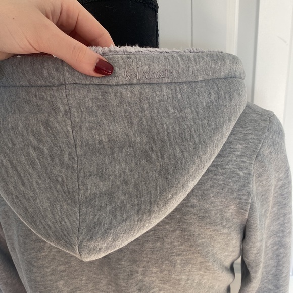 Kirra Grey Medium Faux Fur Super Soft Zip Up Hoodie Jacket With Pockets - Picture 6 of 14